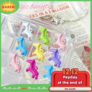 BAREN จี้รูปสัตว์มาการอง5ชิ้นจี้รูปม้าสร้อยคอทำมือต่างหูเครื่องประดับ DIY