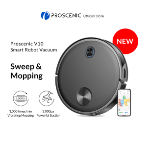 [New] Proscenic V10 Robot Vacuum Cleaner 3000pa Strong Suction Vibrating Sweeping & Mopping System LDS Navigation