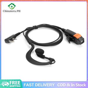 2 Pin Walkie Talkie Headset Earphones K-Plug PU Wired Walkie Talkie Earwear Dual PTT G Type with Microphone for Kenwood Baofeng 888S TYT
