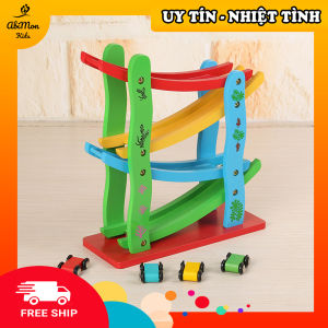 Xe Cầu Trượt 4 Tầng Bằng Gỗ Cho Bé || có kèm sẵn 4 xe ô tô || giúp Bé rèn luyện sự khéo léo của đôi bàn tay
