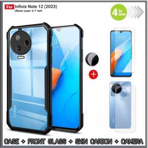 Paket 4in1 Soft Case INFINIX NOTE 12 2023 INFINIX NOTE 12 VIP Soft Hard Casing Fusion Shockprooft Tpu HD Transparent Bening Premium Executive Quality Cover Free Tempered Glass Layar Dan Camera Plus Garskin Pengiriman Cepat Promo Di AlvaCaseAcc