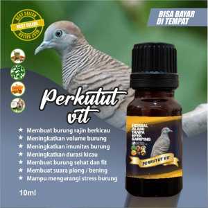 multivitamin burung khusus perkutut terbuat dari bahan herbal berkasiat 10ml