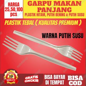 sendok plastik garpu makan sendok plastik food grade sendok plastik putih susu bening hitam premium