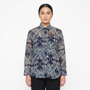 Exclusive Batik Nouveou Women Shirt (L Size) - 100% Genuine Handmade Batik- Hand-Stamped