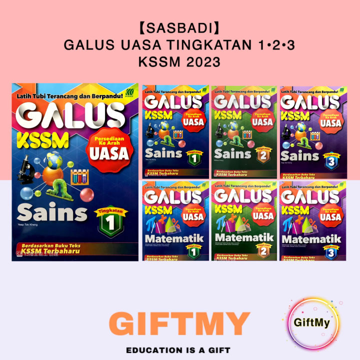【Sasbadi】Galus UASA Matematik / Sains Tingkatan 1•2•3 KSSM 2023 — Buku ...