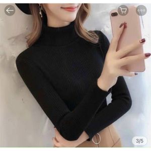 Áo len tăm nữ cổ lọ 3 phân trơn ôm body mềm mịn co giãn loại 1 nhiều màu dễ phối đồ 344