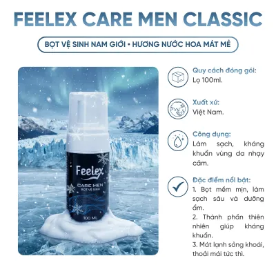 Dung dịch vệ sinh nam Feelex care Men dạng bọt hương thơm nam tính mát lạnh - 100ml
