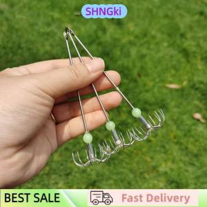 SHNGki Stainless Steel Double Layers Umbrella Hook Squid Octopus Fishing Jig Hooks