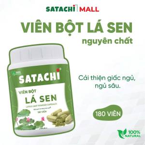 Viên Bột Lá Sen Nguyên Chất SATACHI – 100% Lá Sen – Dạng Viên Tiện Lợi – Hộp 180 viên