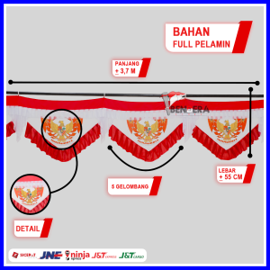 BENDERA BACKGROUND GARUDA SEMI 5 GELOMBANG (4 METER)
