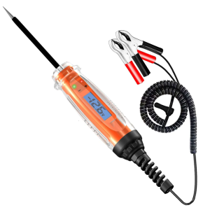 เครื่องทดสอบวงจรรถยนต์แจ้งเตือนแสงเสียงหน้าจอ LCD ช่วง1ถึง75V เหมาะสำหรับการตรวจจับแรงดันไฟฟ้ารถ