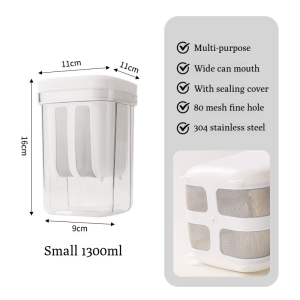 Thick Greek Yogurt Strainer 1300ML/2000ML Fine Mesh Yogurt Filter Multi-Fuctional Filter with Lid for Homemade Yogurt Cheese Maker Tea Juicing food strainer Screen Cheese Moisture Seperator Maker for Kitchen