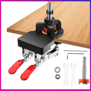 Hinge Hole Drilling Jig Guide Concealed Cabinet Door Positioning Locator Hole Opener Aluminum Alloy Woodworking Tool Set