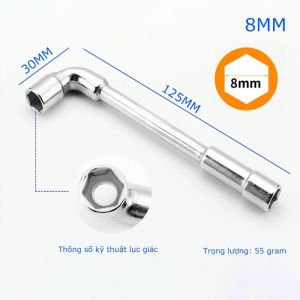 [HCM] Cần tuýp điếu lỗ 6-15mm mạ xi bóng thép CR-V cao cấp khóa ống điếu 2 đầu tay vặn chữ L-Cozy520