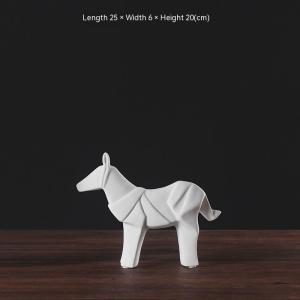 DAFIFY Ceramic Origami Figurine Statue Handcrafted Animal Shaped Statue for Home Decor Ornament