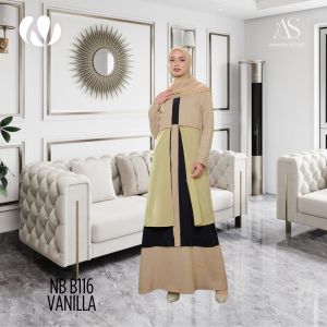 BAJU GAMIS WANITA NIBRAS NB B116 VANILLA / BAJU DRESS GAMIS REMAJA CASUAL DAILY OUTFIT