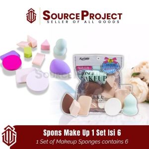 Spons Make Up 1 Set Isi 6 Makeup Beauty Blender Sponge Bedak Foundation | Source Project