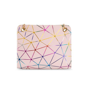 tas slempang wanita elegant motif garis 3D mewah women bag trendy.wm