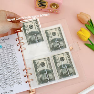 Hourser 100 Envelope Challenge Binder PVC waterproof Money Cash Saving Card collection Challenge book A5 Notebook Binder