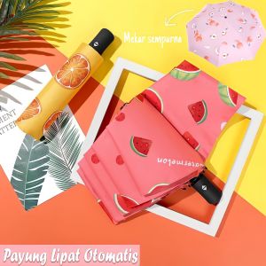 (BISA COD) PROMO Payung Lipat Otomatis Motif Buah / Payung Lipat Motif / Payung Anti UV / Payung Portable / Payung Warna / Payung Lipat Lucu