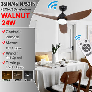 Ceiling Fan with remote control 36“/46"/52" with LED Light 3 color DC motor 3-YEAR-WARRANTY