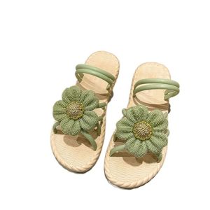 CHAOSON Anti Slip Flower Flats Slippers PVC Sweet Slides Sandals Cute Bohemian Style Flips Flops Summer