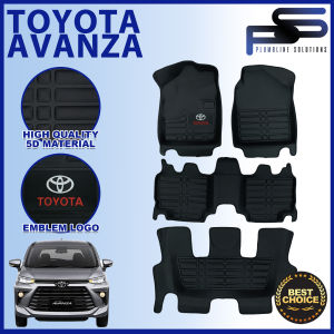 5D Black / 5D Diamond Deep Dish Matting for Toyota Avanza G J E 2022 - Onwards Floor Liner Matting / Mat / High Quality OEM Design 3 rows 4 pcs Car Accessories
