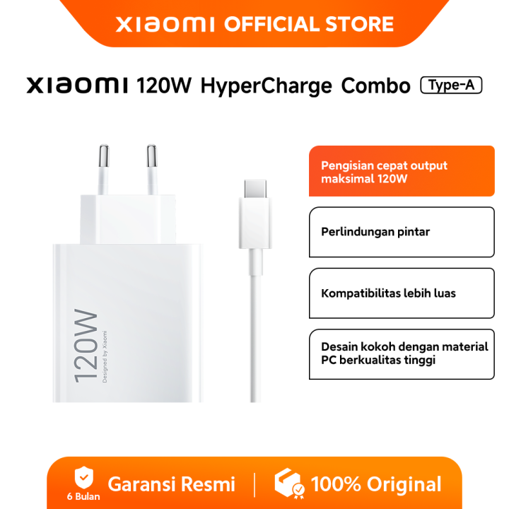 Xiaomi 120W HyperCharge Combo Tipe-A | Output daya hingga 120W ...