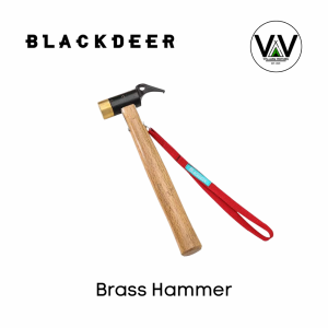 BLACKDEER Camping Brass Hammer 0.6kg | Durable Outdoor Tool | Absorbs Recoil | Nail Puller | Strap Handle