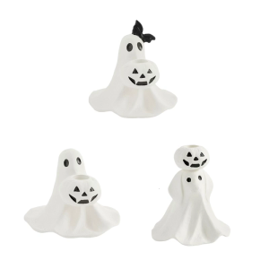 Ghostly Candlestick Holders Resins Stick Holder Table Centerpieces Halloween Decorations for Fireplaces