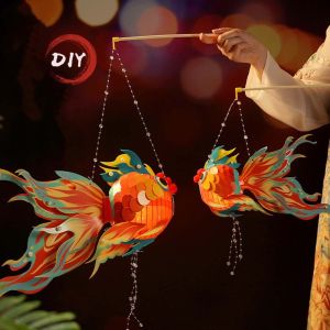灯笼 Festival lantern chinese XYAX(XUNJIE) 新年灯笼2025 cny lantern 2025 cny decoration 2025 中秋节灯笼 Goldfish Goldfish Lantern Glowing Hanging Mid-Autumn Glow Lantern Chinese Three-dimensional Mid-Autumn Festival