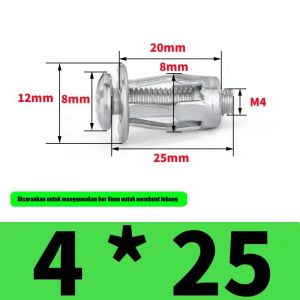 Sekrup M5 / Sekrup M6 / Jack Nuts M5 / Jack Nuts M6 Bahan Metal Untuk Dinding Besi
