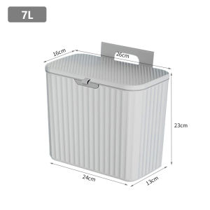 Konco 7L/9L wall hanging trash can Kitchen cabinet waste Bins Wall mounted garbage Bins with lid simple recycling bin for kitchen and bathroom