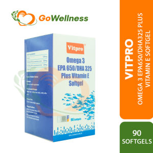 Ready stock 🇲 🇾 VITPRO 3 FISH OIL EPA 650/DHA 325 PLUS VITAMIN E SOFTGEL Enhance Cardiovascular Health