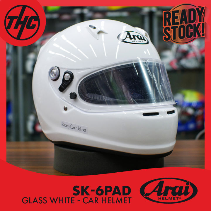 arai car helmets GP-5W Helmet - White removable flame Arai XD-5 Cosmic Helmet Fluorescent