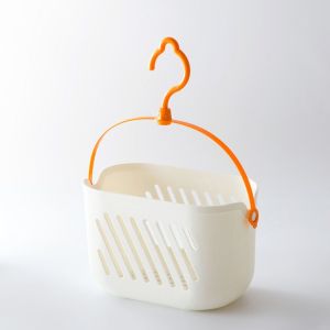 1* Basket PP Hanging Storage Basket New Wall Hanging Solid Color Toilet Storage Basket Storage Holder with Hook Bathroom Hanging Basket