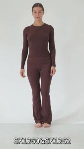 Cotton Jersey Long Sleeve Cotton Spandex Home Long Sleeve T T-shirt Inner Layer Pure Cotton High Elastic Yoga T Shirt