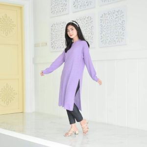 TUNIK RAJUT KARENINA ANDIN / ATASAN WANITA KEKINIAN / DRES TUNIK BELAH SAMPING