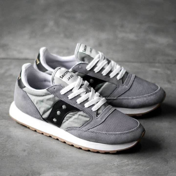 BON Saucony Jazz Vintage Grey Black Sepatu Pria-Wanita Sepatu