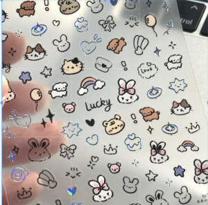 Cat Stickers Nail Stickers Cat Back Adhesive Nail Stickers Small cat decoration stickers