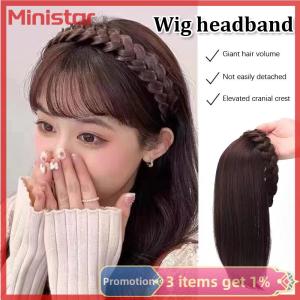 Ministar Wig For Woman Short Hair Headband With Hair Wig Fish Bone With Wig Integrated Hair Patch Hair Accessories