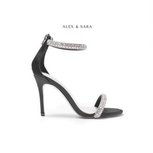 Giày cao gót đi tiệc nữ gót nhọn cao 9cm trang trí quai đính đá thủ công tỉ mỉ sang trọng | ALEX & SARA - AL436