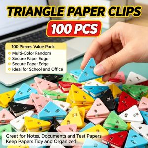 100PC Plastic Corner Clips for Paper Triangle Edge Clamps School Office Supplies