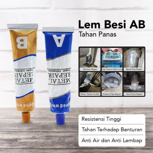 Lem Besi AB Epoxy Penambal Radiator Anti Bocor Metal Repairing Adhesive Glue Super Kuat Tahan Panas