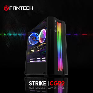 Fantech Strike CG72 RGB Gaming PC Case Mid Tower ATX Micro ATX Mini ITX Tempered Glass Desktop Case