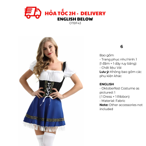 Bộ Trang Phục Cô Gái Bia Đức Nhiều Mẫu Trang Phục Nữ Oktoberfest Costumes Women German Oktoberfest Dress OTBF43