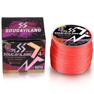 Sougayilang 100M 300M 500M 4 Strands Braided Fishing Line X4 Braided Line Super Strong Durable PE Fishing Line 66LB Fishing Wire for All Waters Fishing Multifilament Braided Line Sports