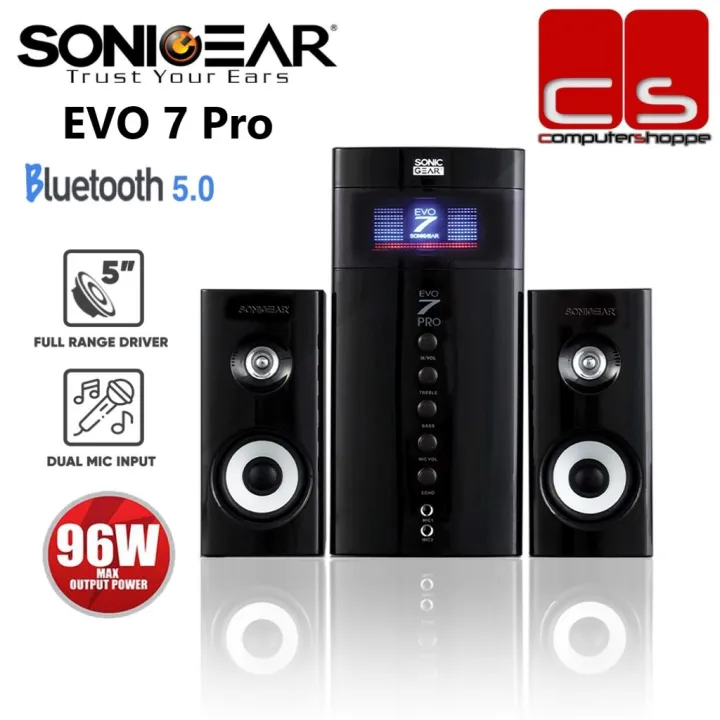SonicGear Evo 7 Pro 2.1 Bluetooth Speaker (Glossy Black)