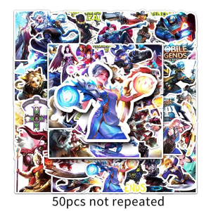 50pcs Game Mobile Legends Stickers For Refrigerator Car Helmet DIY Gift Box Bicycle Guitar Notebook Sticker