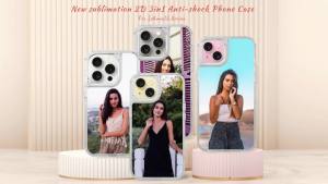 50pcs Anti-shock Custom Blank 2D PC TPU 3in1 Transparent Sublimation Phone Cases Cover For Iphone 17 16 15 14 13 12 11 Pro Max